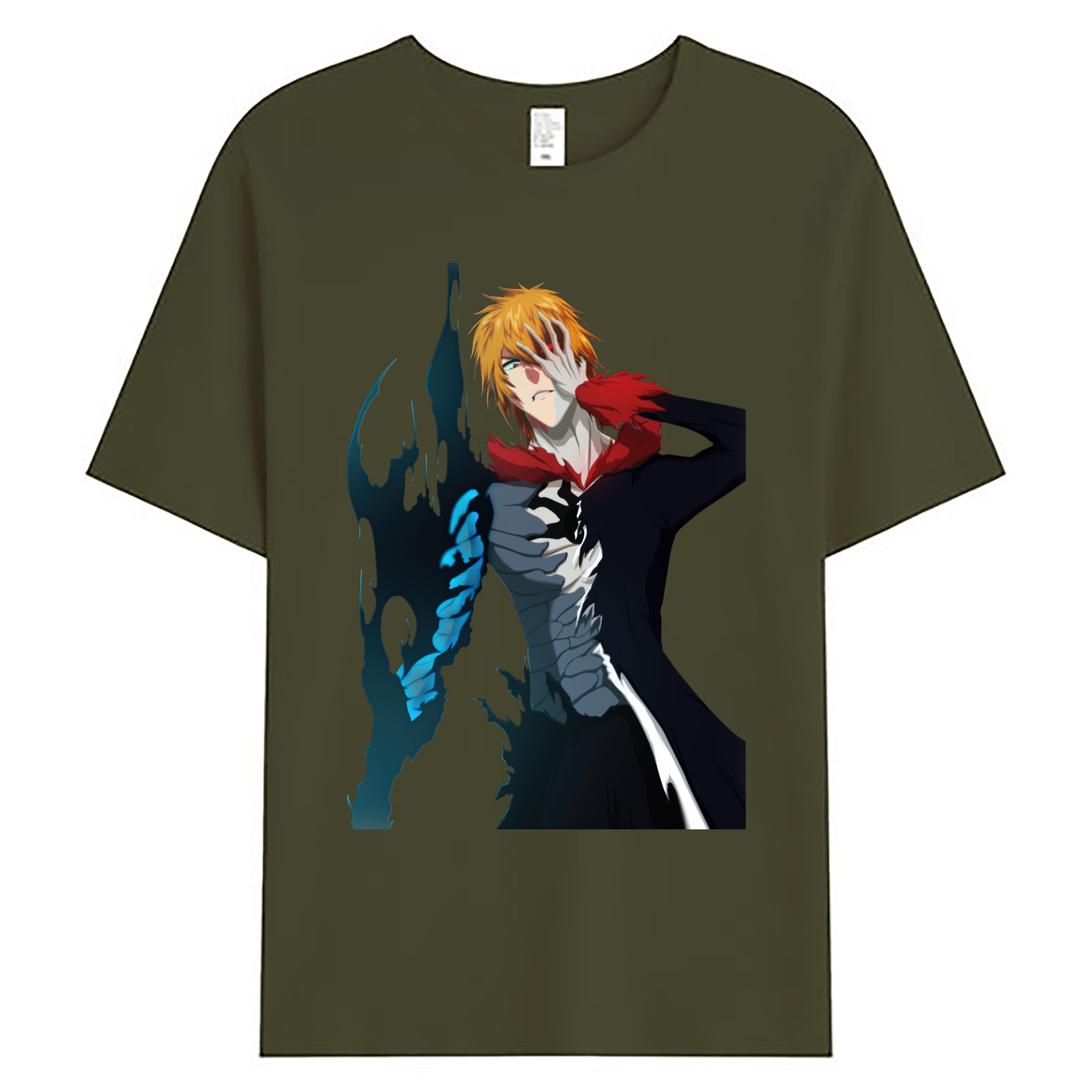 （画像用） ブリーチ 黒崎一護（くろさき いちご）BLEACH Kurosaki Ichigo 綿100％ メンズ半袖Tシャツ｜肌触りやわらか＆通気性